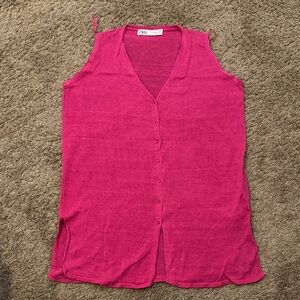 Zara Fuchsia Sleeveless Blouse